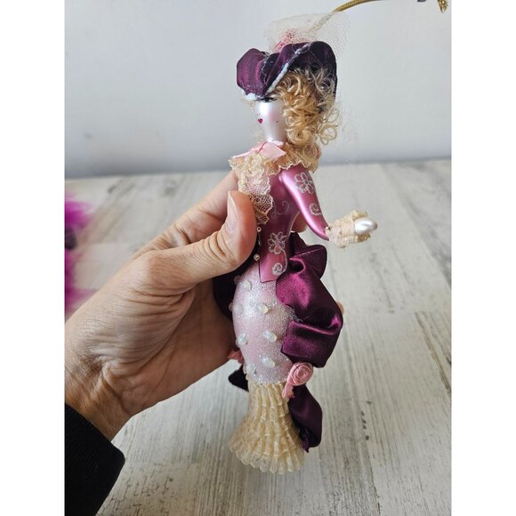 Vintage Elegance lady Victorian glass Italian ornament Xmas tree - Picture 8 of 9